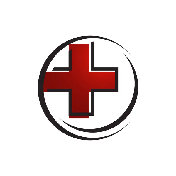 Salud cuidado cruz roja logotipo médico diseño logo vector plantilla i — Archivo Imágenes Vectoriales