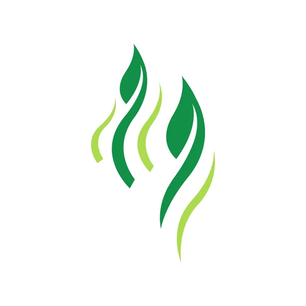 Doğa basit çevre dostu yeşil yaprak logo vektör elemanları — Stok Vektör