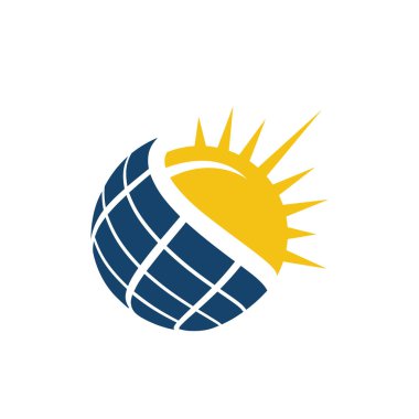 Güneş Enerjisi Güneş panelleri logo ev ve yeşil güç için şablon 