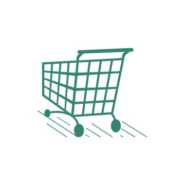 bir arabası alışveriş sepeti logo simge tasarım dükkanı sembol vektör illu