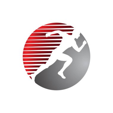 sağlıklı insanlar spor fitness logosu tasarım vektör şablonu illustr