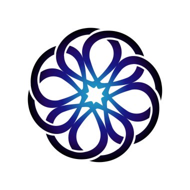 Yuvarlak amblem çiçek bir daire n doğrusal tarzı Vektör soyut b