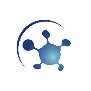 Molekül simgesi. Hücre vektör logo tasarım şablonu. Kimya Emek