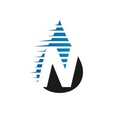 Damlacık logovektör çizimleri ile İlk Harf N Logolar