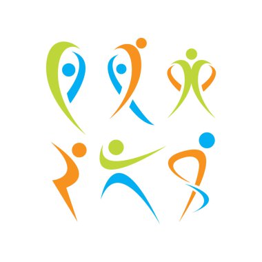 Sağlıklı Toplum Soyut İnsanlar Logo Simge Simge Öğeleri