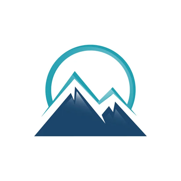 Abenteuer Outdoor-Gipfel des Berges Logo Design Vektor-Vorlage — Stockvektor