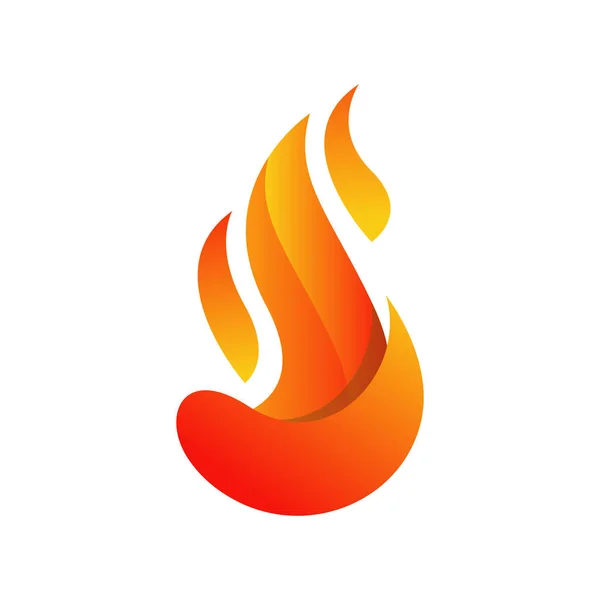 Icônes de symbole de conception de logo vectoriel de flammes de feu 3D en backgrou blanc — Image vectorielle