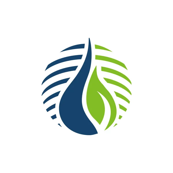 Diseño del logotipo bioenergía vector ecológico símbolo icono renovable — Archivo Imágenes Vectoriales