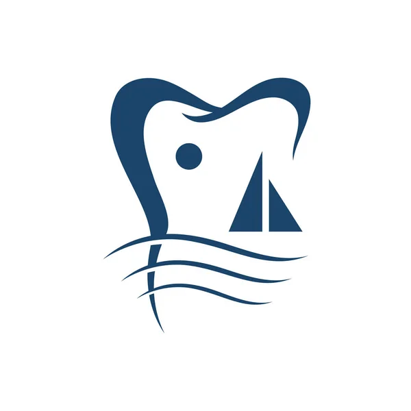 Dentiste stomatologie clinique dentaire Logo sur la plage desi médical — Image vectorielle