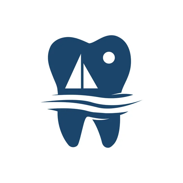 Dentiste stomatologie clinique dentaire Logo sur la plage desi médical — Image vectorielle