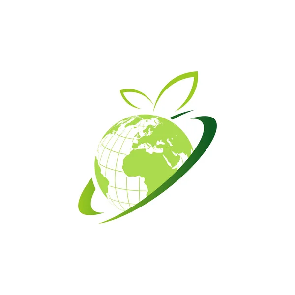 Natural Green Globe logo design per le imprese internazionali di gl — Vettoriale Stock