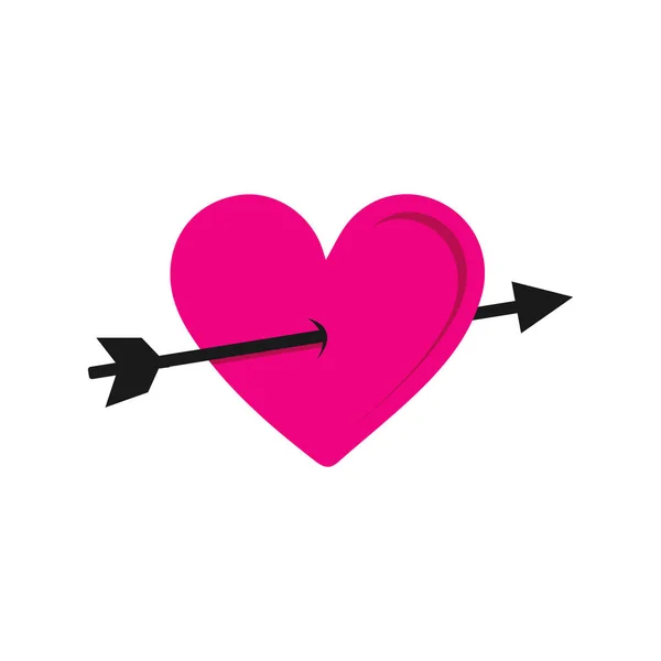 Flecha Corazón Vector Icono el signo de enamorarse — Vector de stock