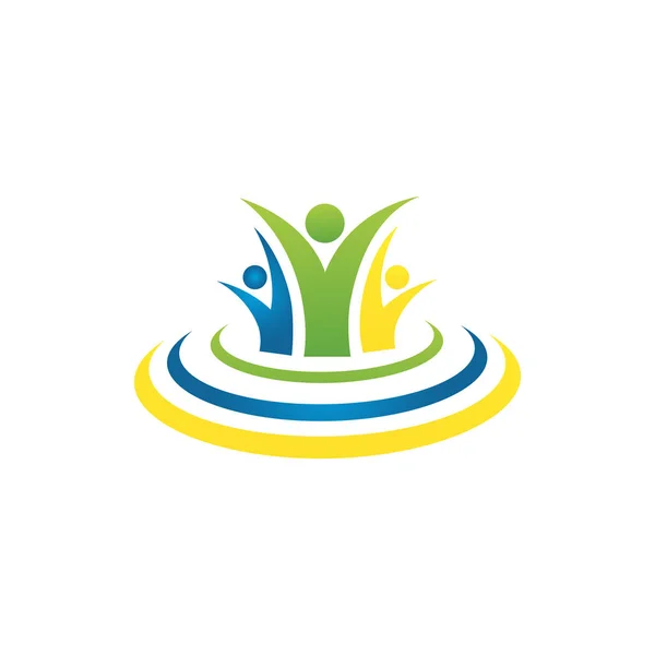 Abstrakcja ludzie logo Projekt wektor Charity społeczność zdrowy ICO — Wektor stockowy