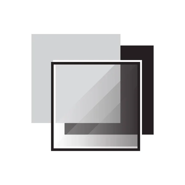 Modern fényes Border Square logó keret fehér alapon — Stock Vector