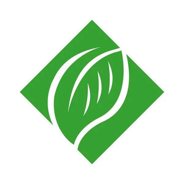 Yeşil yaprak logosu vektör toprak — Stok Vektör