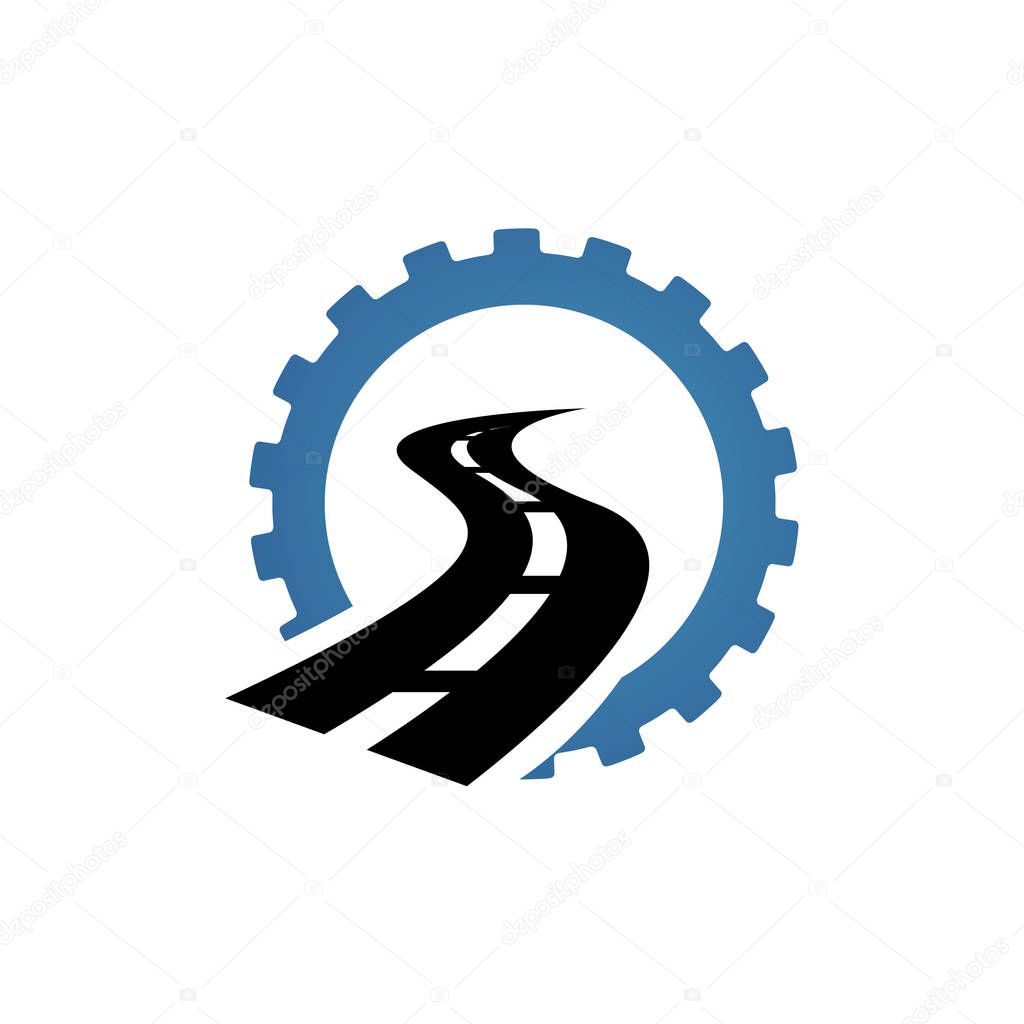 maintenance road construction logo design creative sign concept 