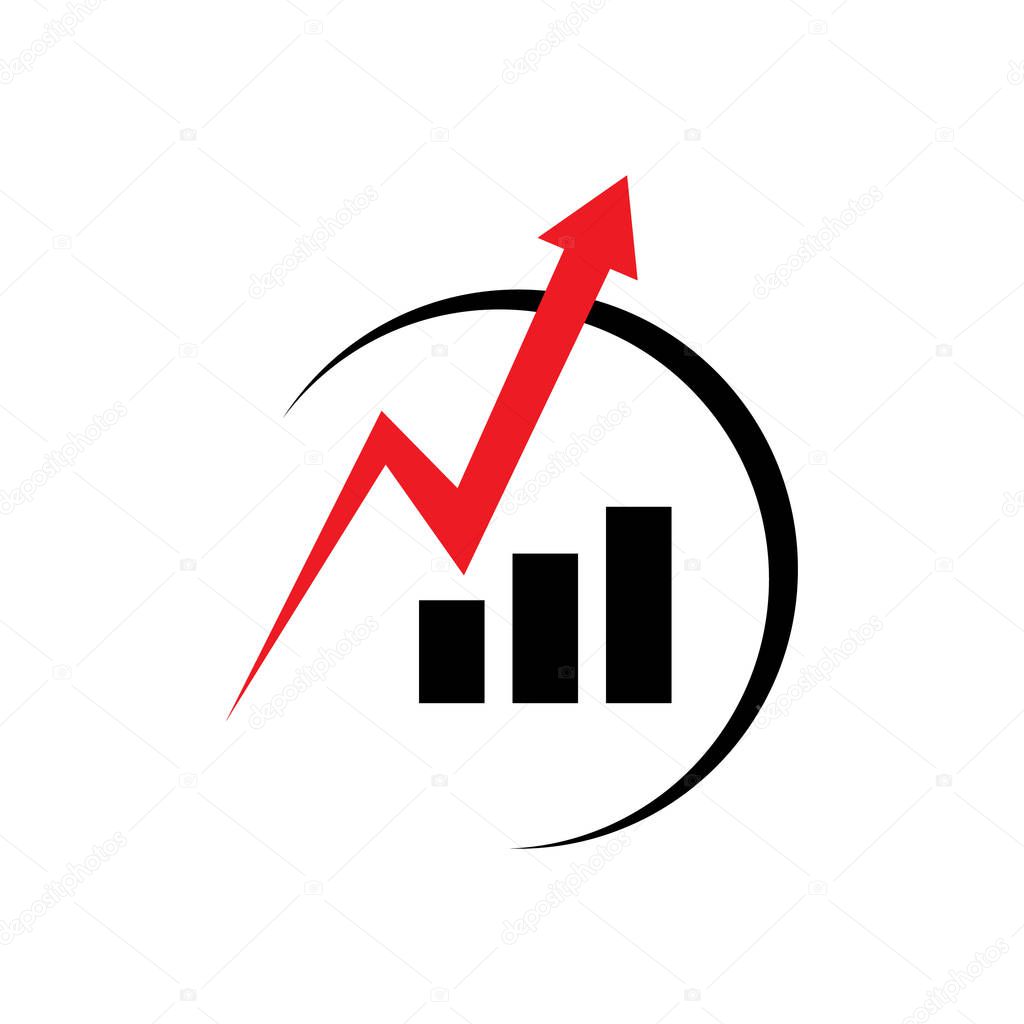 Economics Abstract Chart and arrow for Corporate Business logo Marketing finance symbol