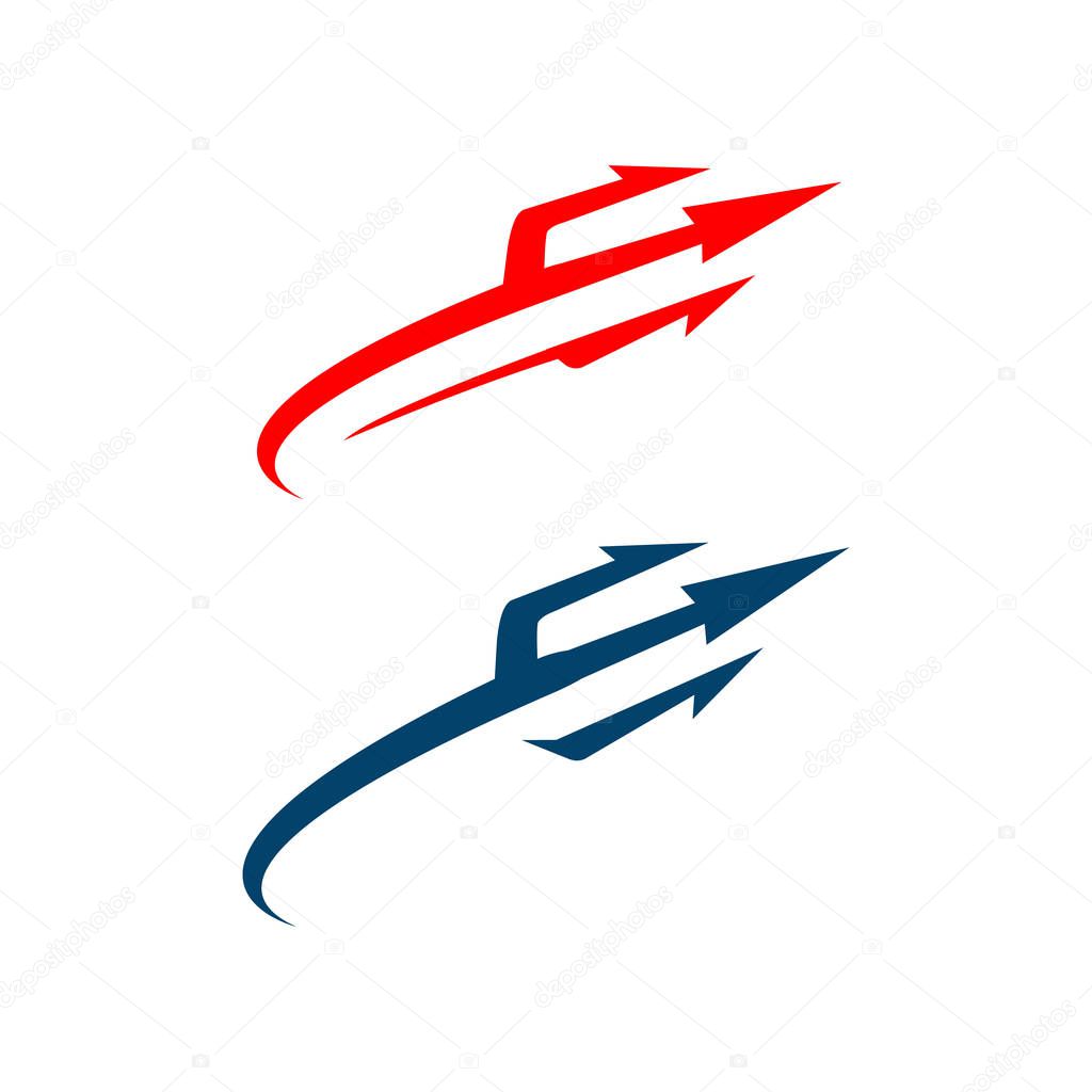 Simple mark trident logo vector brand design