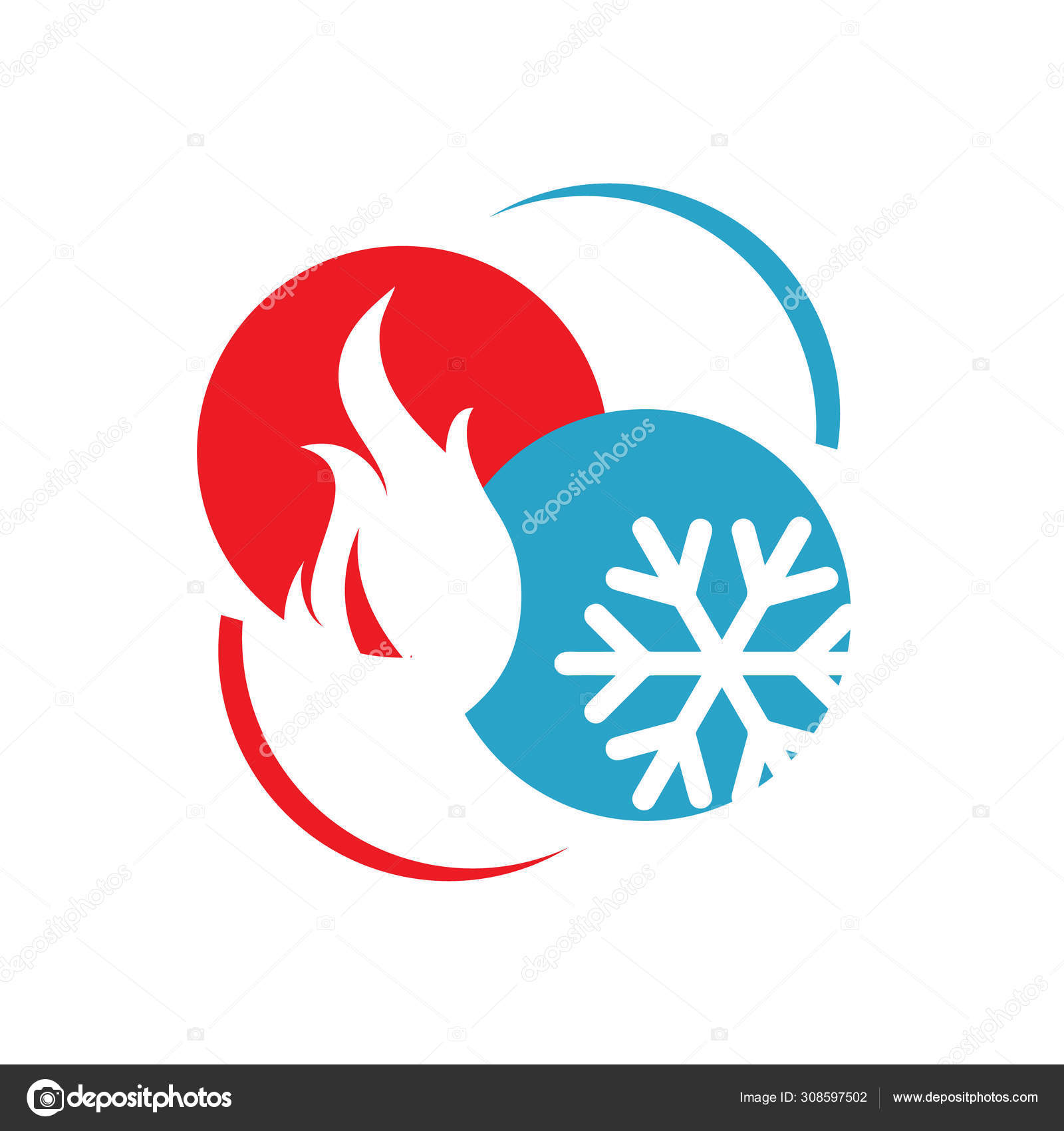 Abstract heating and cooling hvac logo design vector business co