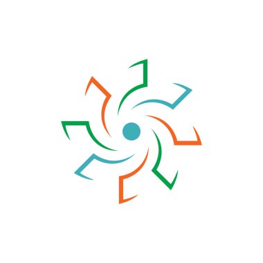 Yuvarlak amblem soyut çiçek logosu bir daire n doğrusal decoratio