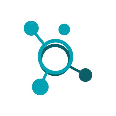 soyut nöron hücre biyoteknoloji nanoteknoloji molekül logo vektör