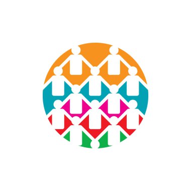 soyut bağlı birlik insanlar toplum logosu tasarım vektör hasta