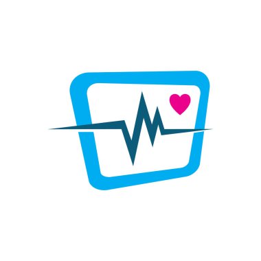 kardiyogram kalp monitör vektör logo tasarım işareti sembolü beats