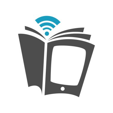 basit ebook logo tasarım vektör Elektronik Kütüphane simgesi