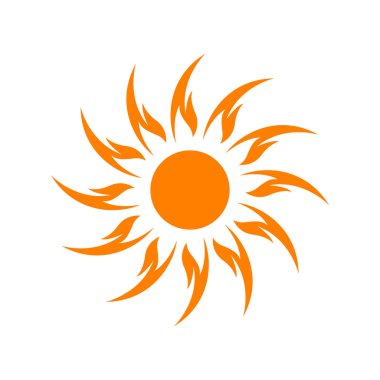 Sun Vector logo yaz simgesi tasarım. Sunburst yıldız logosu. Sarı s