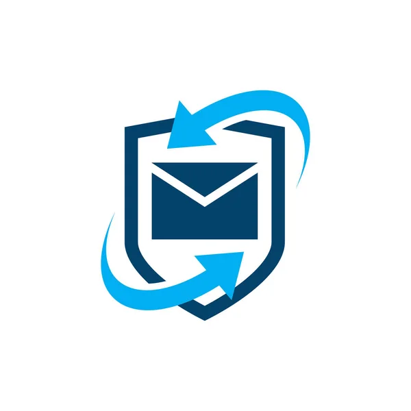 Mensajes de correo electrónico icono logo vector sobre un fondo blanco — Archivo Imágenes Vectoriales