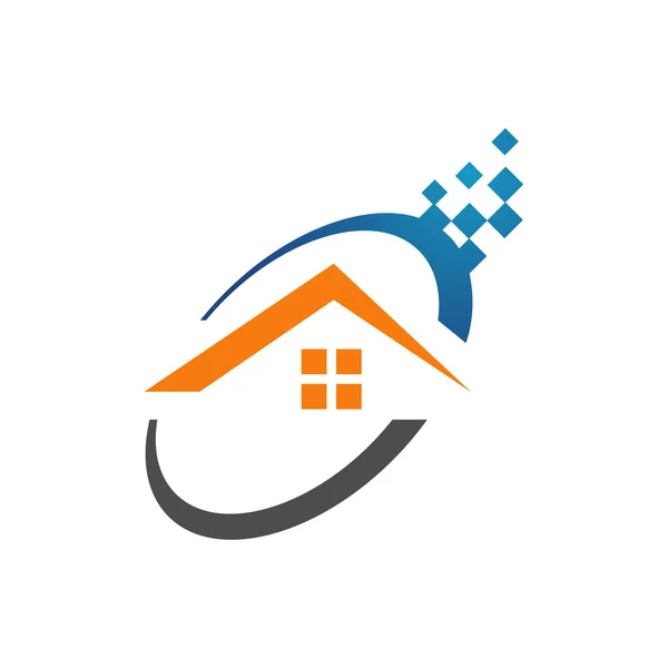 digital technology safety automation smart home logo concept gra