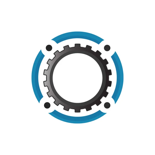 Kugghjul och kuggar vektor logo design ikon Illustration — Stock vektor