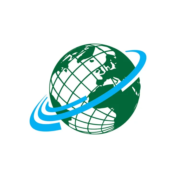 Tecnología abstracta globo global logotipo diseño vector ilustración — Archivo Imágenes Vectoriales
