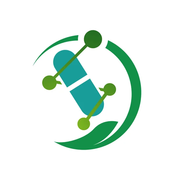 Sağlık teraphy tıp bütünsel logo tasarım vektör illüstrasyon — Stok Vektör