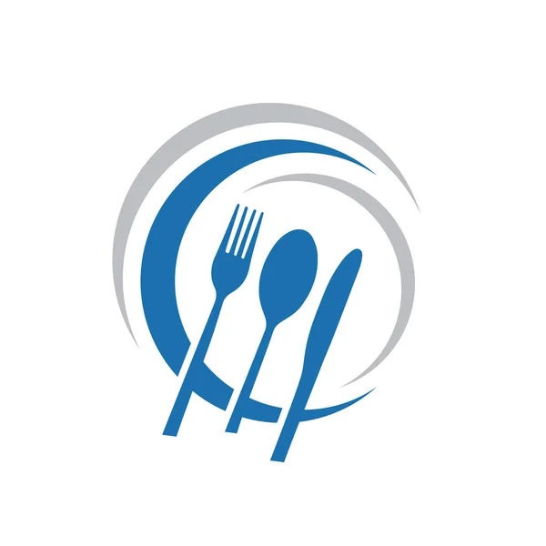 Cuillère à couteau et fourchette Logo abstrait Vecteur Symbole graphique de l'icône de la nourriture — Image vectorielle