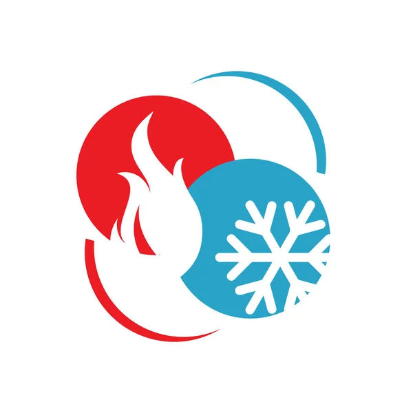 Abstrait chauffage et refroidissement hvac logo design vecteur entreprise co — Image vectorielle