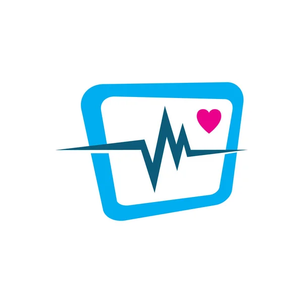 Cardiogram beats of Heart monitor vector logo design sign symbol — Stock Vector