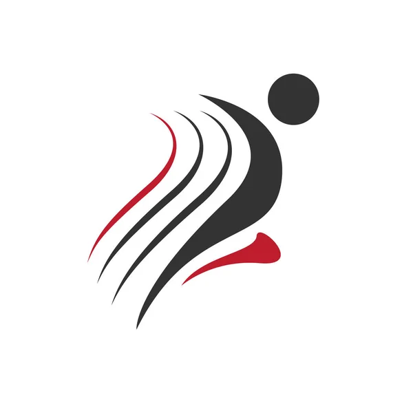 フィットネスアブストラクト ランニング ピープル ロゴ デザイン ベクトル要素 — ストックベクタ