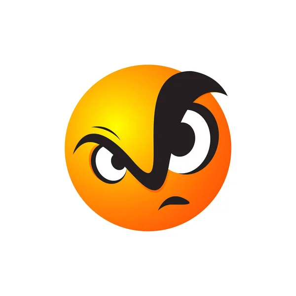 Angry emoticon face anger emoji logo vector illustration