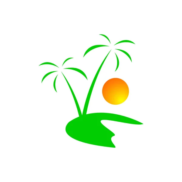 Kreative tropische Sommer Strand Logo Design Vorlage Vektor illus — Stockvektor