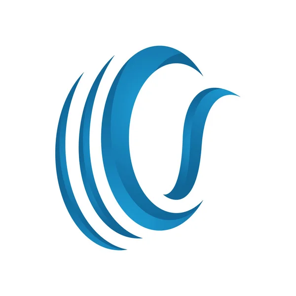 海水波ロゴデザインベクトルテンプレート水波アイコン — ストックベクタ