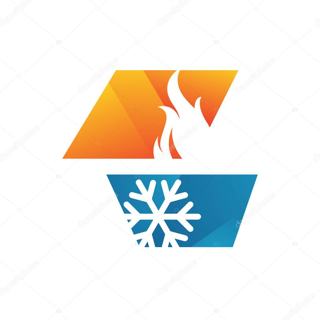 abstract heating and cooling hvac logo design vector business co
