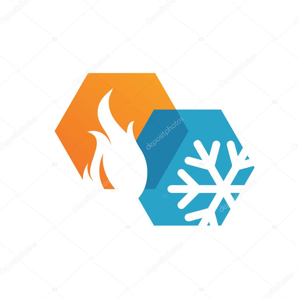 abstract heating and cooling hvac logo design vector business co