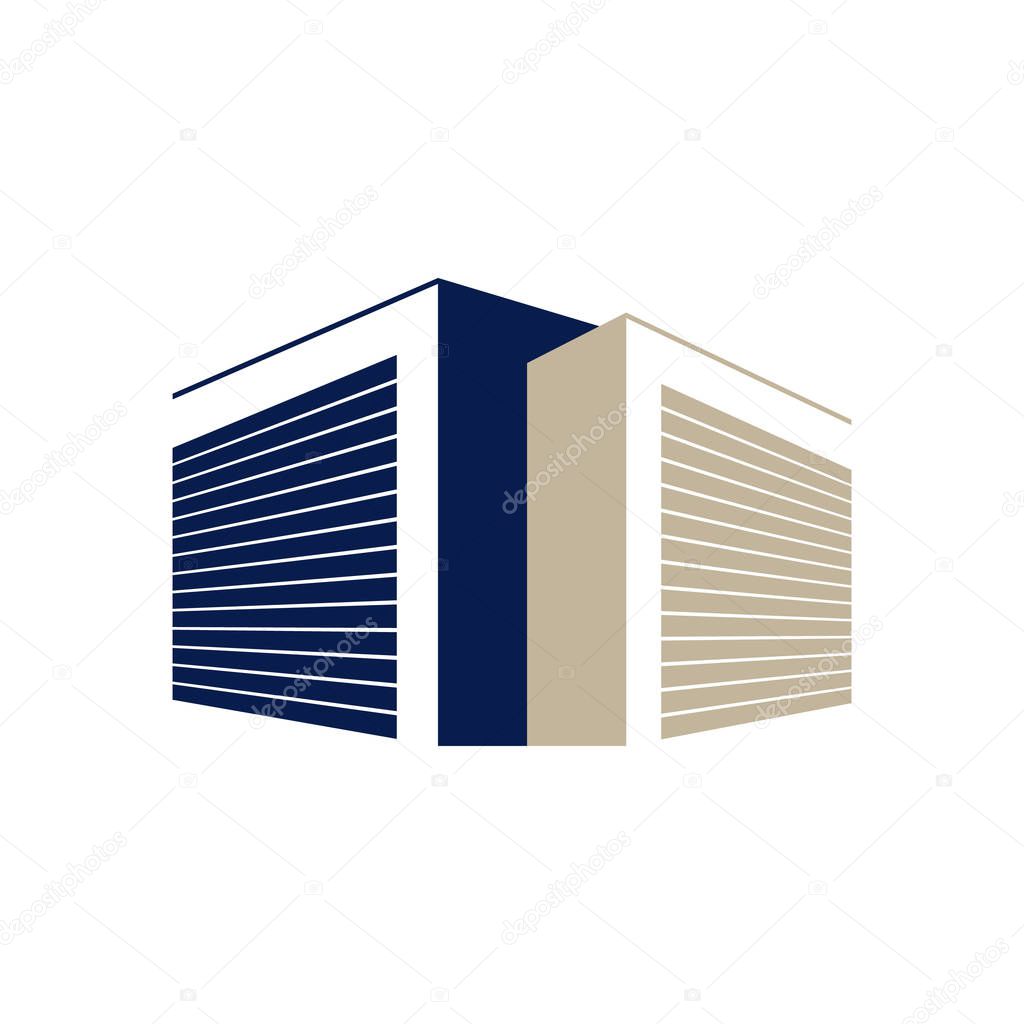 Secured public Self Storage Logo Design vector illustration