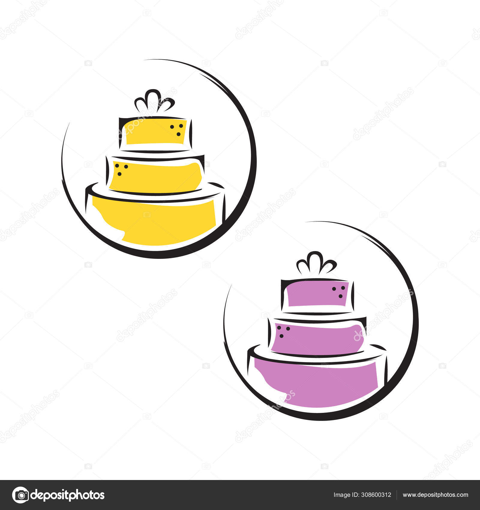Sweet Shop Cake Logo Template Design Vector Illustration Stock