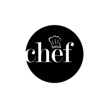 basit siyah beyaz şef logo tasarım Vektör simgesi simgesi illus
