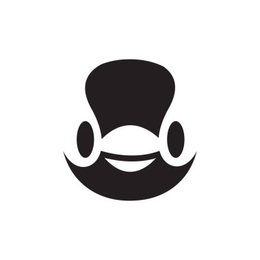 Basit siyah beyaz penguen logosu tasarım vektör sembolü illustr