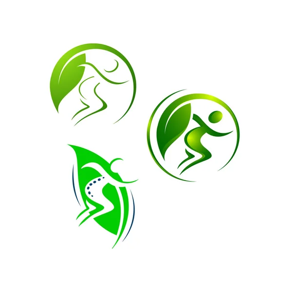 Ludzie logo projekt streszczenie wektor zdrowy ziołowy — Wektor stockowy