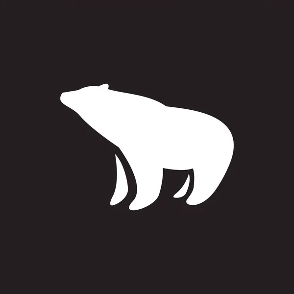 Diseño del logotipo del oso simple en blanco y negro Ilustración vectorial — Vector de stock