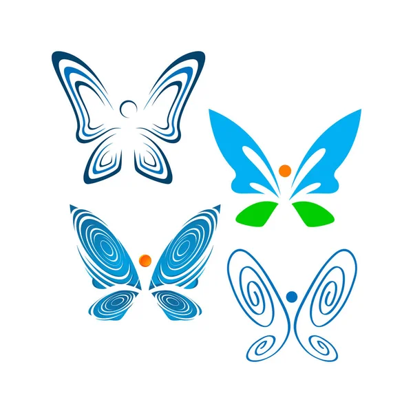 Abstrakte Schmetterlinge eine Schönheit Schmetterling Logo Design-Vorlage vec — Stockvektor
